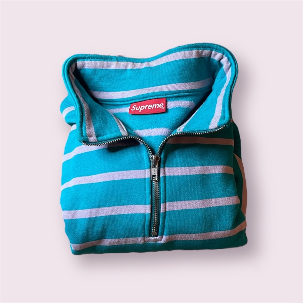 Supreme Striped Half Zip Size L